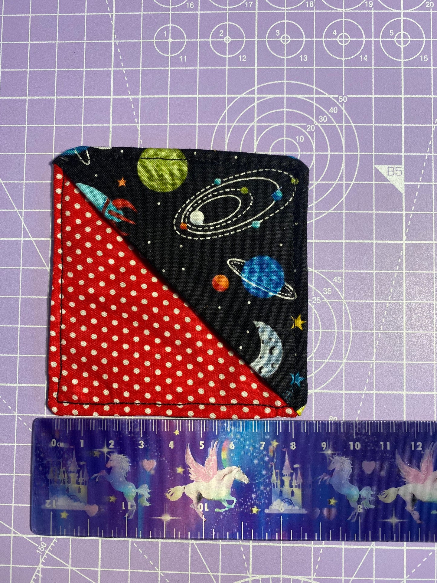 Space Themed Fabric Corner Bookmark